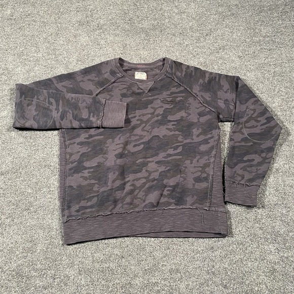 40Weft Camo Crew Neck Long Sleeve Pullover Sweatshirt Mens Small Designer - Picture 3 of 8